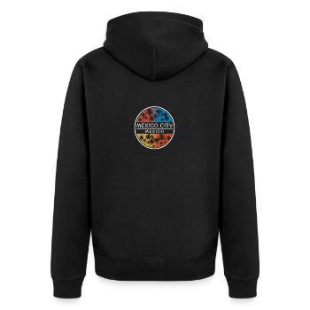 Mexiko-Stadt Mexiko Stilvolle Urlaub Souvenir Palme - Unisex Premium Bio Zip Hoodie - Schwarz - Hinten - Nico (187cm)
