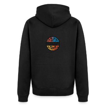 Balboa Island Kalifornien Stilvoller Urlaub - Unisex Premium Bio Zip Hoodie - Schwarz - Hinten - Nico (187cm)