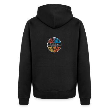 Tulum Mexiko Stilvolle Urlaub Souvenir Palme - Unisex Premium Bio Zip Hoodie - Schwarz - Hinten - Nico (187cm)