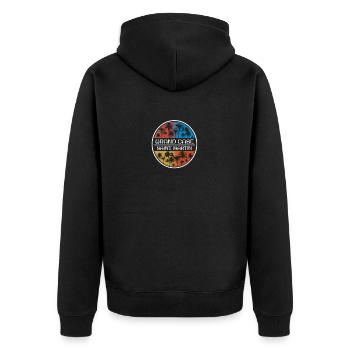 Grand Case Saint Martin Stylish Vacation Souvenir - Unisex Premium Organic Zip Hoodie - black - Back - Nico (187cm)