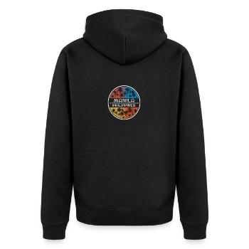 Manila Philippinen Stilvolle Urlaub Souvenir Palme - Unisex Premium Bio Zip Hoodie - Schwarz - Hinten - Nico (187cm)