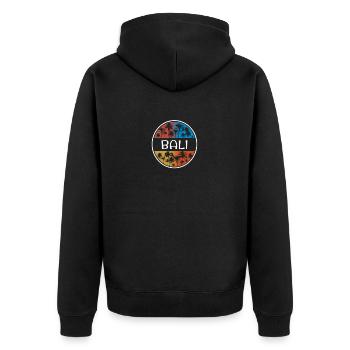 Bali Indonesia Stylish Vacation Souvenir Palm Tree - Unisex Premium Organic Zip Hoodie - black - Back - Nico (187cm)