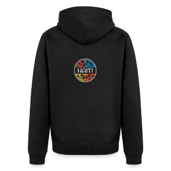 Haïti Vacances élégantes Souvenir Palmier - Veste à capuche bio Premium Unisexe - noir - Dos - Nico (187cm)