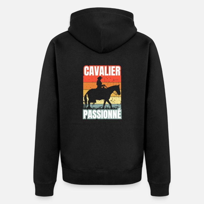 cavalier passionné - Veste à capuche bio Premium Unisexe - noir