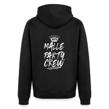 Malle Party Crew Saying - Unisex Premium Organic Zip Hoodie - black - Back - Nico (187cm)