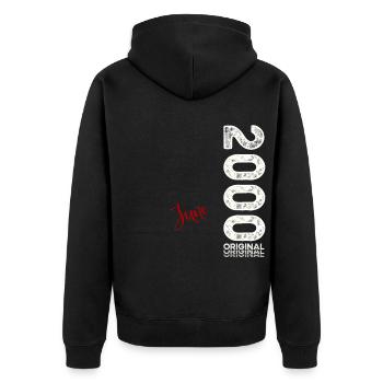 25ème anniversaire cadeau mari Original juin 2000 - Veste à capuche bio Premium Unisexe - noir - Dos - Nico (187cm)
