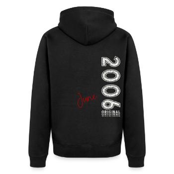 19. Geburtstag Geschenk Mann Original Juni 2006 - Unisex Premium Bio Zip Hoodie - Schwarz - Hinten - Nico (187cm)