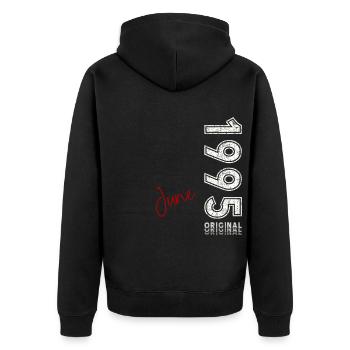 30. Geburtstag Geschenk Mann Original Juni 1995 - Unisex Premium Bio Zip Hoodie - Schwarz - Hinten - Nico (187cm)