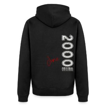25ème anniversaire cadeau mari Original juin 2000 - Veste à capuche bio Premium Unisexe - noir - Dos - Nico (187cm)