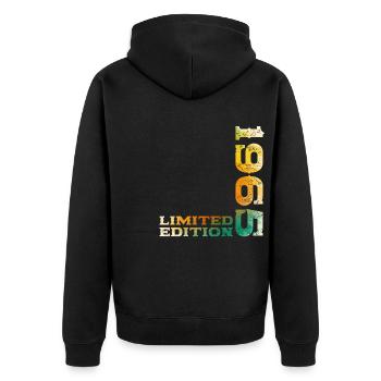 60th Birthday Original Vintage 1965 - Unisex Premium Organic Zip Hoodie - black - Back - Nico (187cm)
