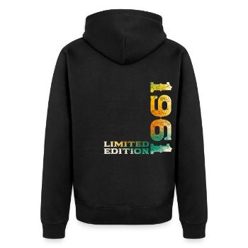 64th Birthday Original Vintage 1961 - Unisex Premium Organic Zip Hoodie - black - Back - Nico (187cm)
