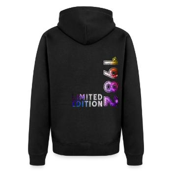 43ème Anniversaire Légende Millésime 1982 - Veste à capuche bio Premium Unisexe - noir - Dos - Nico (187cm)