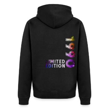 35th Birthday Gift Husband Original 1990's - Unisex Premium Organic Zip Hoodie - black - Back - Nico (187cm)