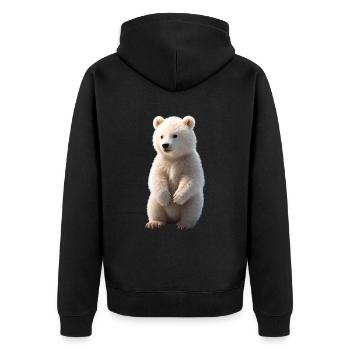 Bébé ours polaire Ours polaire - Veste à capuche bio Premium Unisexe - noir - Dos - Nico (187cm)
