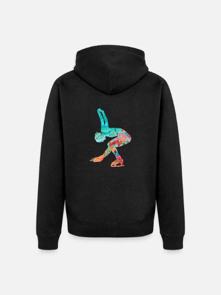 Eiskunstlauf PopArt - Unisex Premium Bio Zip Hoodie - Schwarz