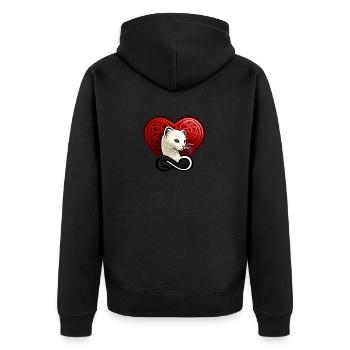 Coeur hermine charmante de bretagne - Veste à capuche bio Premium Unisexe - noir - Dos - Nico (187cm)