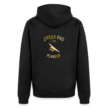 J'peux pas j'ai Planeur - Veste à capuche bio Premium Unisexe - noir - Dos - Nico (187cm)