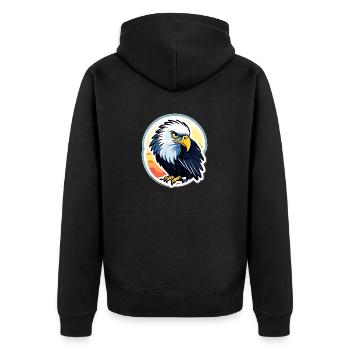 Dessin d’oiseau aigle - Veste à capuche bio Premium Unisexe - noir - Dos - Nico (187cm)