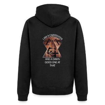 Carpenter, carpenter, carpenter, carpenter, craftsman, wood - Unisex Premium Organic Zip Hoodie - black - Back - Nico (187cm)