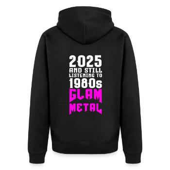 Glam Metal - Unisex Premium Bio Zip Hoodie - Schwarz - Hinten - Nico (187cm)