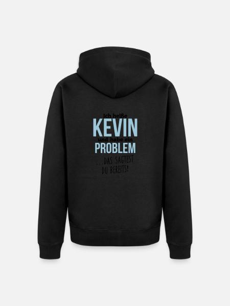 Kevin + Problem - Unisex Premium Bio Zip Hoodie - Schwarz