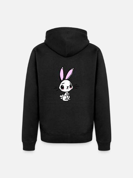 Small rabbit - Unisex Premium Organic Zip Hoodie - black
