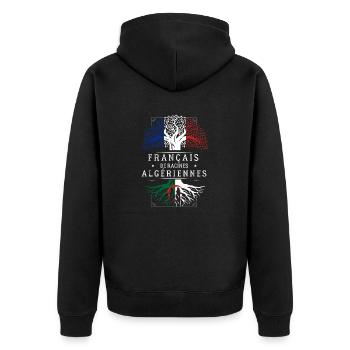 Racines Algeriennes - Veste à capuche bio Premium Unisexe - noir - Dos - Nico (187cm)