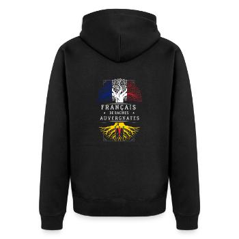 Racines Auvergnates - Veste à capuche bio Premium Unisexe - noir - Dos - Nico (187cm)