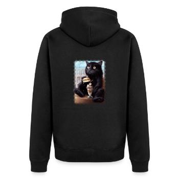 CAESAR 2019 - Unisex Premium Organic Zip Hoodie - black - Back - Nico (187cm)