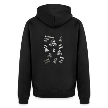 Breizh Bretagne Blanc 2 - Veste à capuche bio Premium Unisexe - noir - Dos - Nico (187cm)