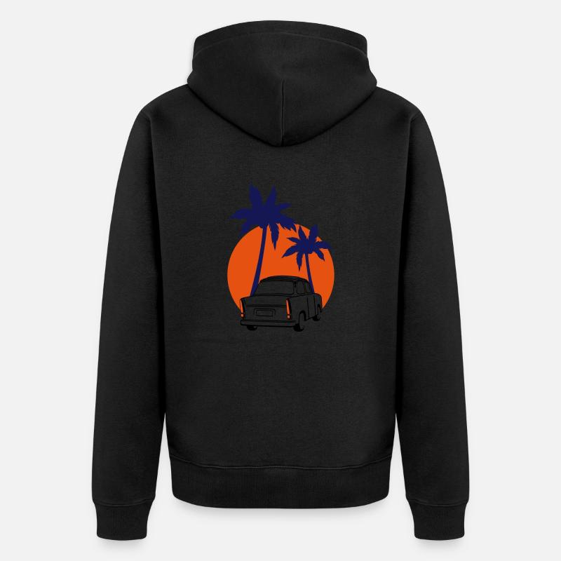 Trabi  Coucher de soleil Palmes - Veste à capuche bio Premium Unisexe - noir