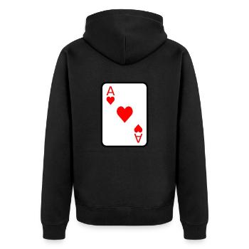 Coeur a mangé l'idée de cadeau de poker de carte à jouer - Veste à capuche bio Premium Unisexe - noir - Dos - Nico (187cm)