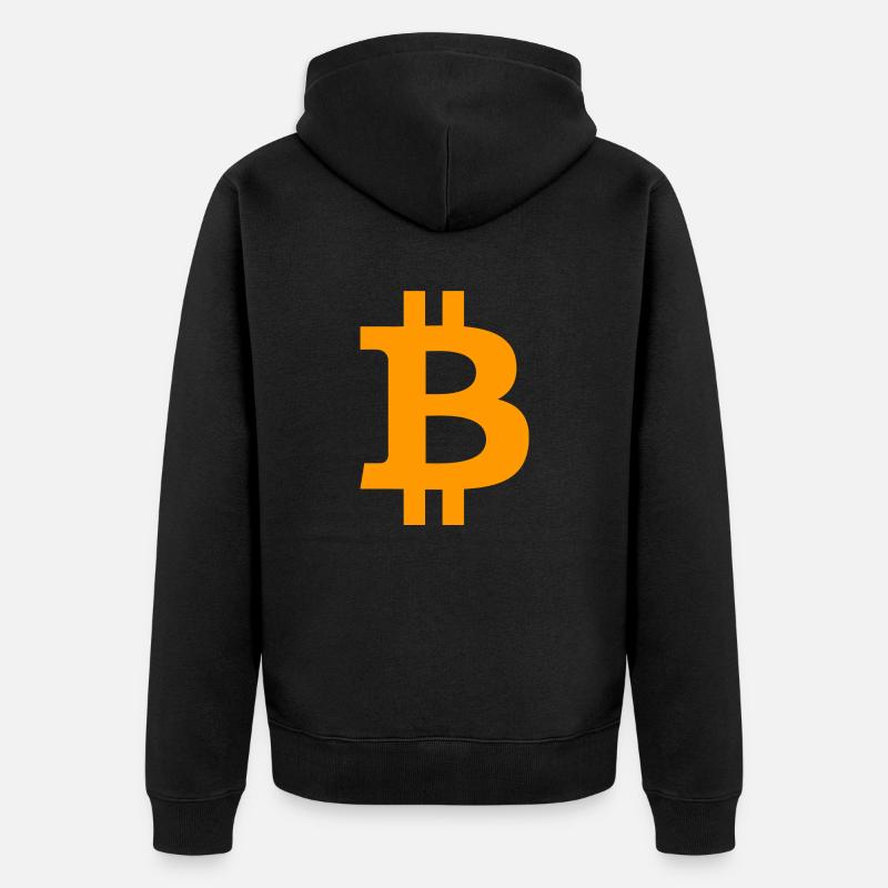 Bitcoin BTC symbol Logo - Unisex Premium Bio Zip Hoodie - Schwarz