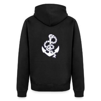 Anchor Sea Seafaring Coast - Unisex Premium Organic Zip Hoodie - black - Back - Nico (187cm)