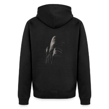 Pampas grass - Unisex Premium Organic Zip Hoodie - black - Back - Nico (187cm)