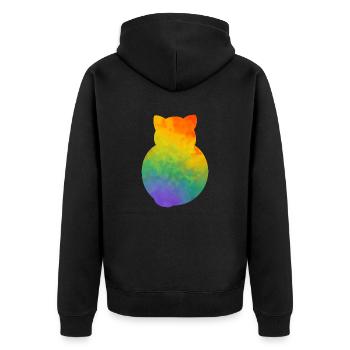 Pride Kitty - Unisex Premium Organic Zip Hoodie - black - Back - Nico (187cm)