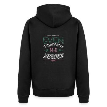funny sayings fathersday programming funny joke - Unisex Premium Bio Zip Hoodie - Schwarz - Hinten - Nico (187cm)