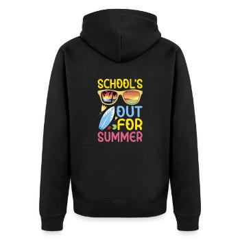 Schule Aus Für Den Sommer Hell coole shirts ch /at - Unisex Premium Bio Zip Hoodie - Schwarz - Hinten - Nico (187cm)