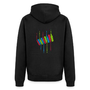 Crayons Drops Cool Design - Unisex Premium Organic Zip Hoodie - black - Back - Nico (187cm)