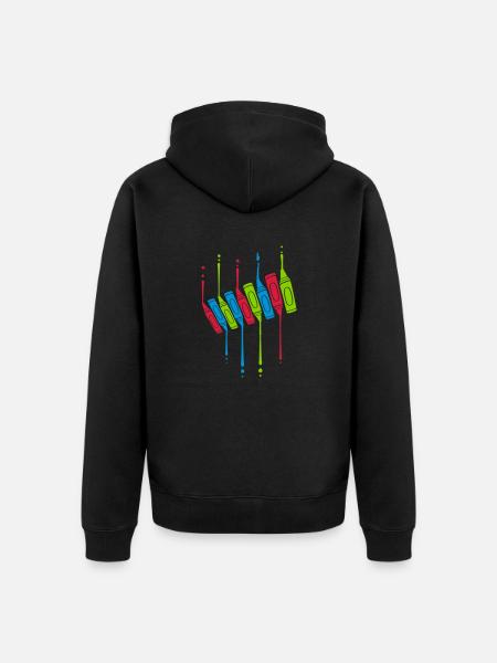 Crayons Drops Cool Design - Unisex Premium Organic Zip Hoodie - black