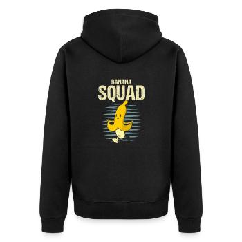 Funny BANANA SQUAD Tea Halloween Costume - Unisex Premium Organic Zip Hoodie - black - Back - Nico (187cm)