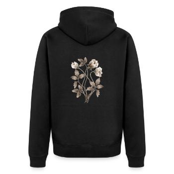 Fleur - Veste à capuche bio Premium Unisexe - noir - Dos - Nico (187cm)