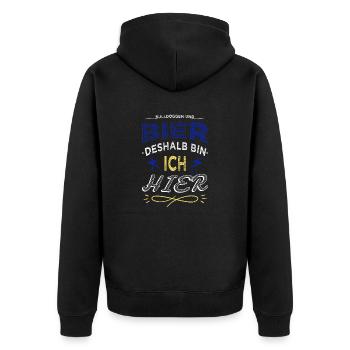 geburtstagsgeschenkidee kneipensport terrier - Unisex Premium Bio Zip Hoodie - Schwarz - Hinten - Nico (187cm)