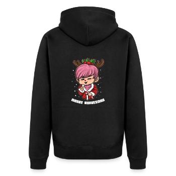 « Xmas Kpop », « Xmas Gin » ou « Xmas Beer », « Axolotl C - Veste à capuche bio Premium Unisexe - noir - Dos - Nico (187cm)