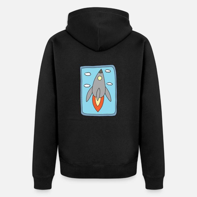 Conception de fusées - Veste à capuche bio Premium Unisexe - noir