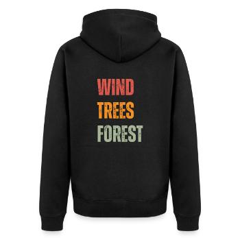 WTF - Forêt d’arbres éoliens - Veste à capuche bio Premium Unisexe - noir - Dos - Nico (187cm)