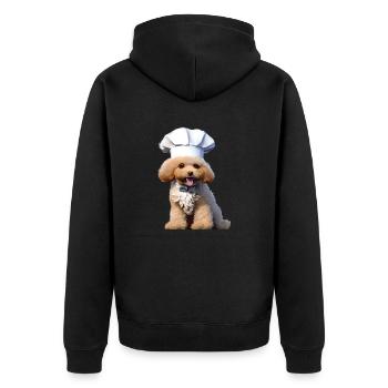 Pudel Hundeliebe Hundehalter Pudelwelpe Hundewelpe - Unisex Premium Bio Zip Hoodie - Schwarz - Hinten - Nico (187cm)