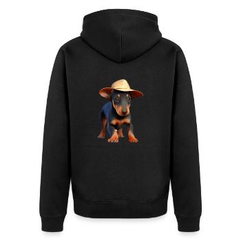 Doberman trainer dog Doberman puppy Doberman - Unisex Premium Organic Zip Hoodie - black - Back - Nico (187cm)