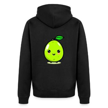 Mignon citron vert raisin fruit kawaii - Veste à capuche bio Premium Unisexe - noir - Dos - Nico (187cm)