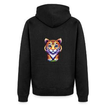 Versprechen - Unisex Premium Bio Zip Hoodie - Schwarz - Hinten - Nico (187cm)